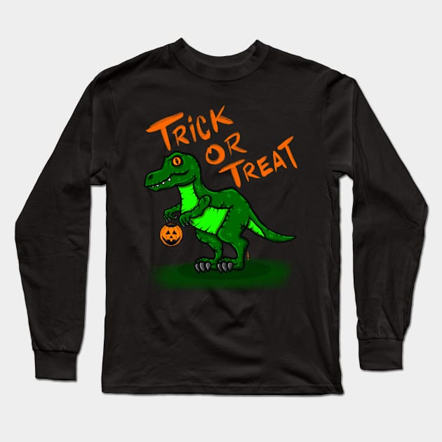 Halloween dinosaur Long Sleeve T-Shirt by Chillateez 